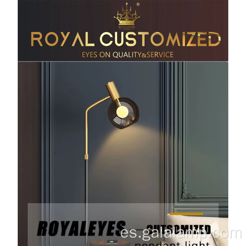 Lámpara de pie de cristal de lujo moderna